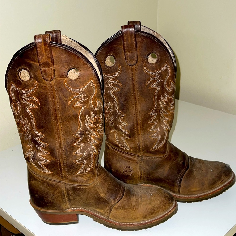Double-H Daniela 12” round toe western boot.  
Size: 9 1/2 M  Color: brown.